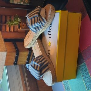 Seven Dials Wagner Espadrille slide Flatform sandals Women's 7.5 blue New